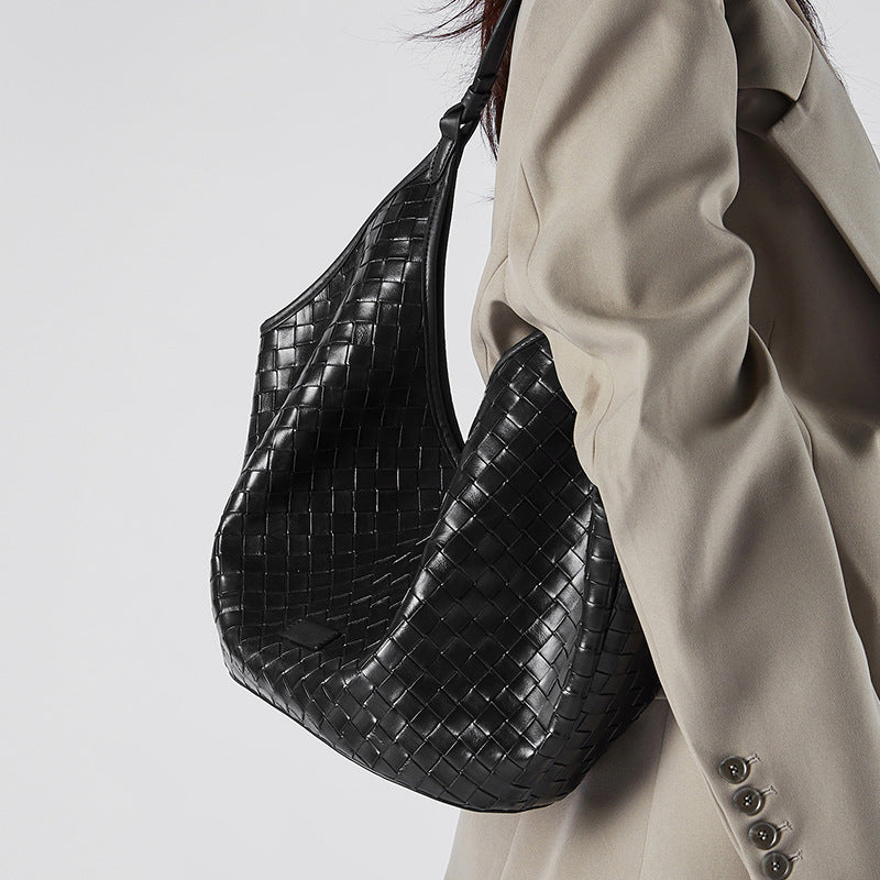 Woven Leather Shoulder Bag