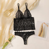The French Lace | Women's Ultra-Thin Lace Wireless Triangle Bra & Panty Set