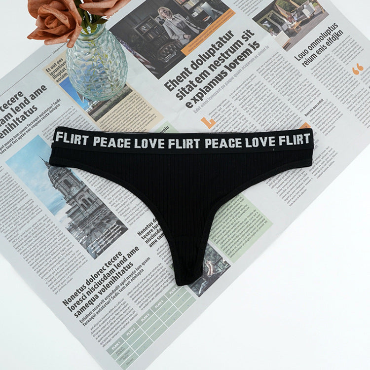 The Letter Tease | Women's Low-Rise Letter-Strap Thong Panties