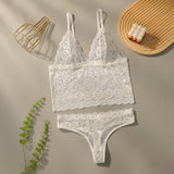 The French Lace | Women's Ultra-Thin Lace Wireless Triangle Bra & Panty Set