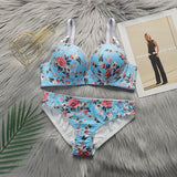 The Floral Lace | Printed Lace Push-Up Bra Set