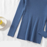 Stretch Ribbed V Neck Knit Top