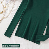 Autumn and winter V-neck knitted long-sleeved slim-fitting tight-fitting warm bottoming shirt top trendy pullover thin sweater women's wholesale