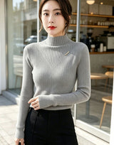 Brushed Double Yarn Mock Neck Sweater