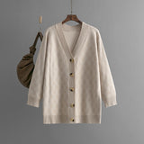 Argyle V Neck Longline Cardigan