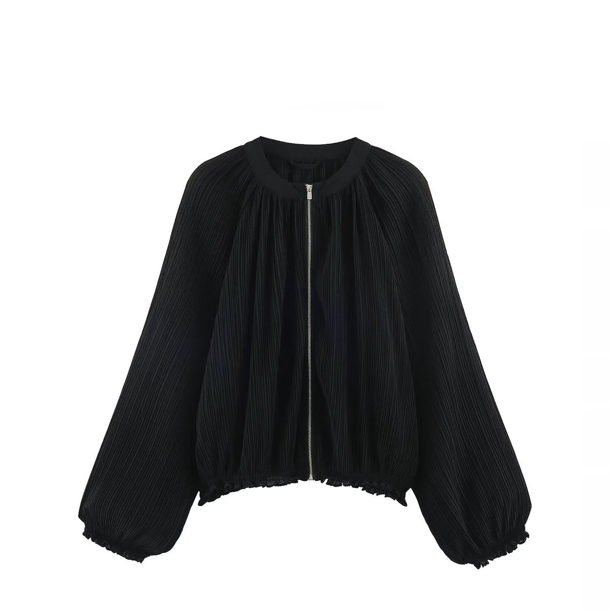 Pleated Panel Zip Jacket