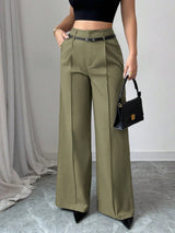 Loose Straight Leg Suit Trousers