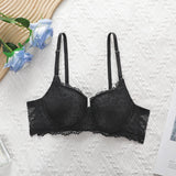 The Noir Elegance | Women's Lace Underwire Push-Up Bra
