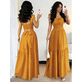 Square Neck Polka Dot Maxi Dress