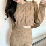 Twist Knit Top and Mini Skirt Set