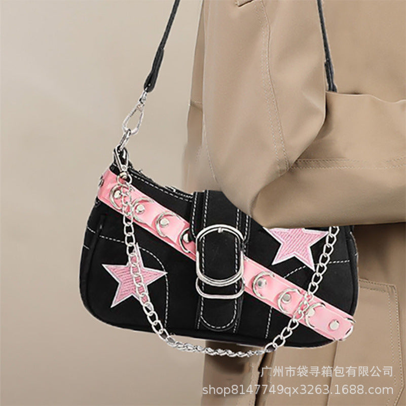 Chain Strap Baguette Bag