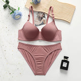 The Cotton Comfort | Solid Color Push-Up Underwire Bra & Panty Set