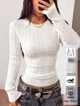Twist Knit V-Neck Sweater