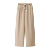 Linen Blend Drawstring Trousers