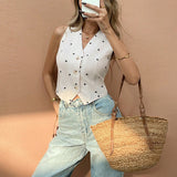 Button Front Knit Vest