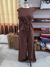 Sleeveless Vest and Trouser Set