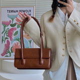 Oil Wax PU Shoulder Bag