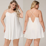 The Satin Whisper | Solid Color Strap Mini Satin Sleep Dress