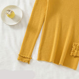 Vertical Rib Loose Crew Neck Knit Top