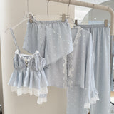 Ice Silk Lace Loungewear Set