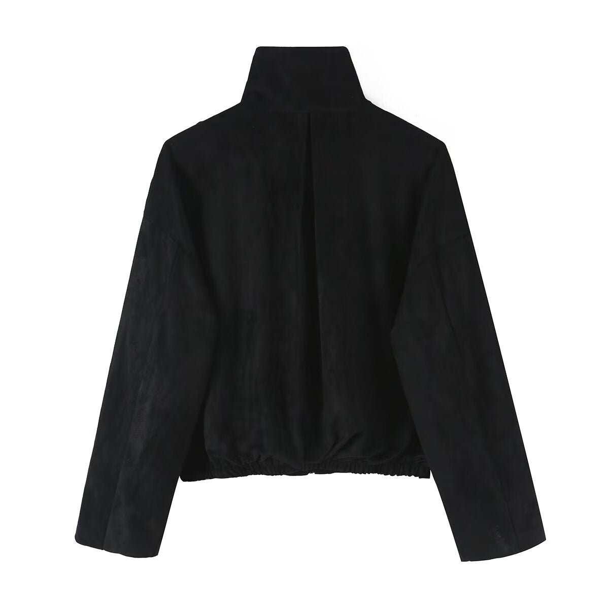 Black Velvet Stand Collar Jacket