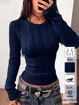 Twist Knit V-Neck Sweater