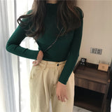 Stretch Mock Neck Knit Top 19 Colours