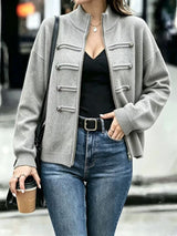 Thick Zip Knit Cardigan
