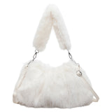 Plush Top Handle Handbag