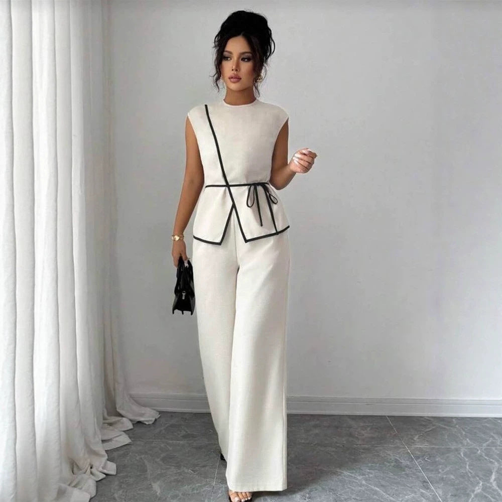 Sleeveless Vest and Trouser Set