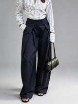 Pinch Pleat Wide Leg Suit Trousers