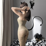Leopard Mesh Bodystocking