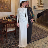 Polka Dot Long Sleeve Maxi Dress