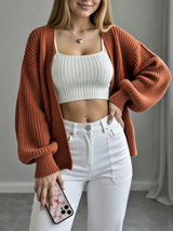 Loose V-Neck Knit Cardigan