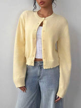 Crew Neck Knit Cardigan