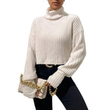 Ribbed Turtleneck Crop Top
