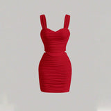 Pleated Cami Top and Mini Skirt Set