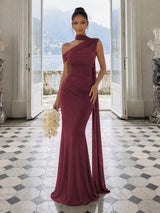 Halter Off Shoulder Fishtail Gown