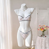 Floral Print Underwire Bra and Thong Set