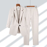 Cropped Sleeve Trouser Suit