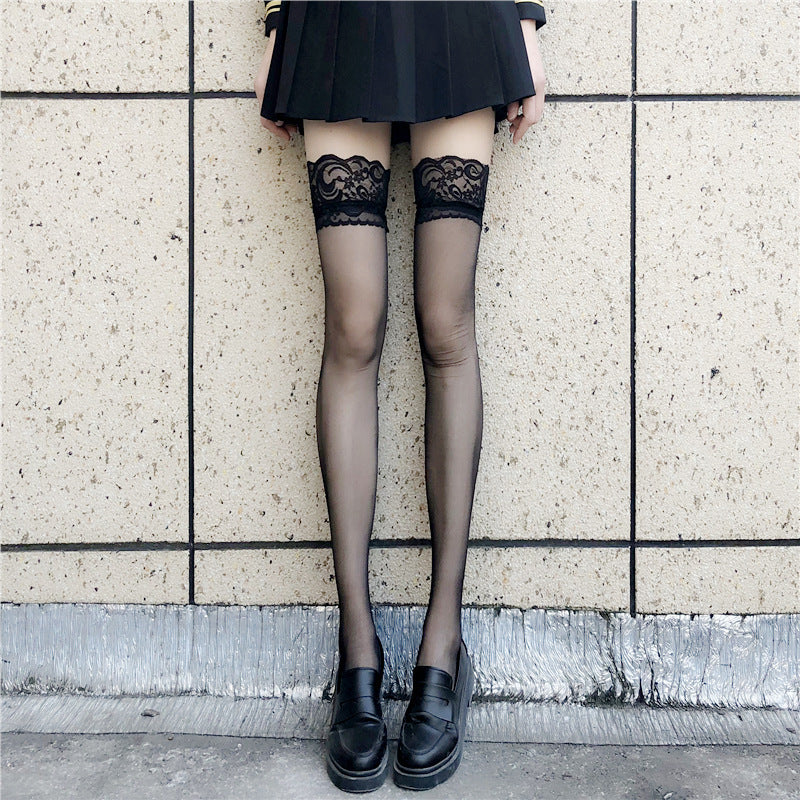 Over the knee black stockings