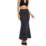 Polka Dot Midi Pencil Skirt