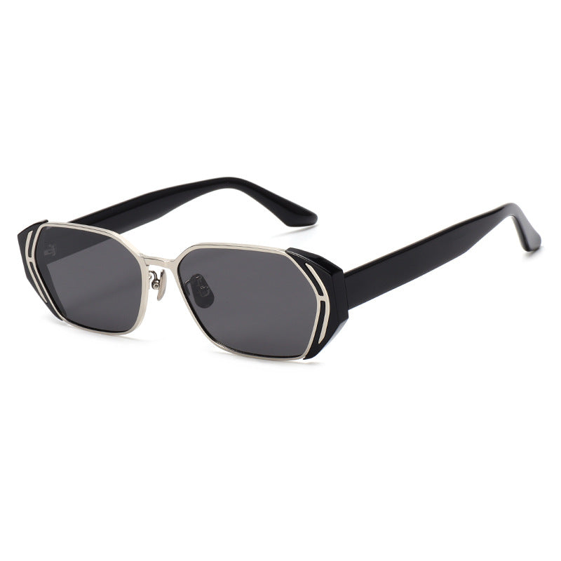 Slim Metal Frame Sunglasses with Case