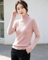Brushed Double Yarn Mock Neck Sweater
