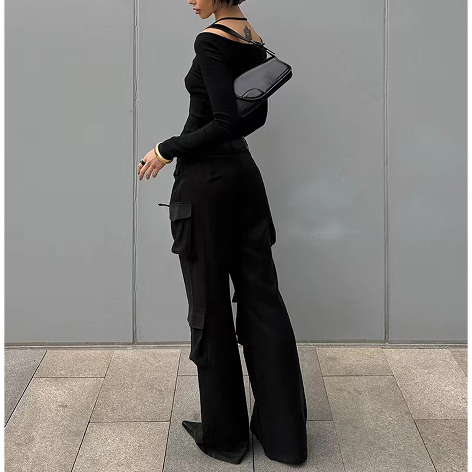 Neck slim-fitting bottoming shirt Spice Girl top