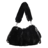 Plush Top Handle Handbag