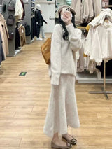 Knit Top and Fishtail Skirt Set