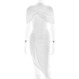 Pleated Maxi Dress with Shawl