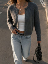 Short Twist Knit Cardigan