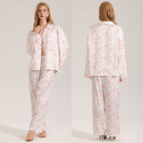 The Heartbeat Garden | Heart Print Satin Three-Piece Sleep Set